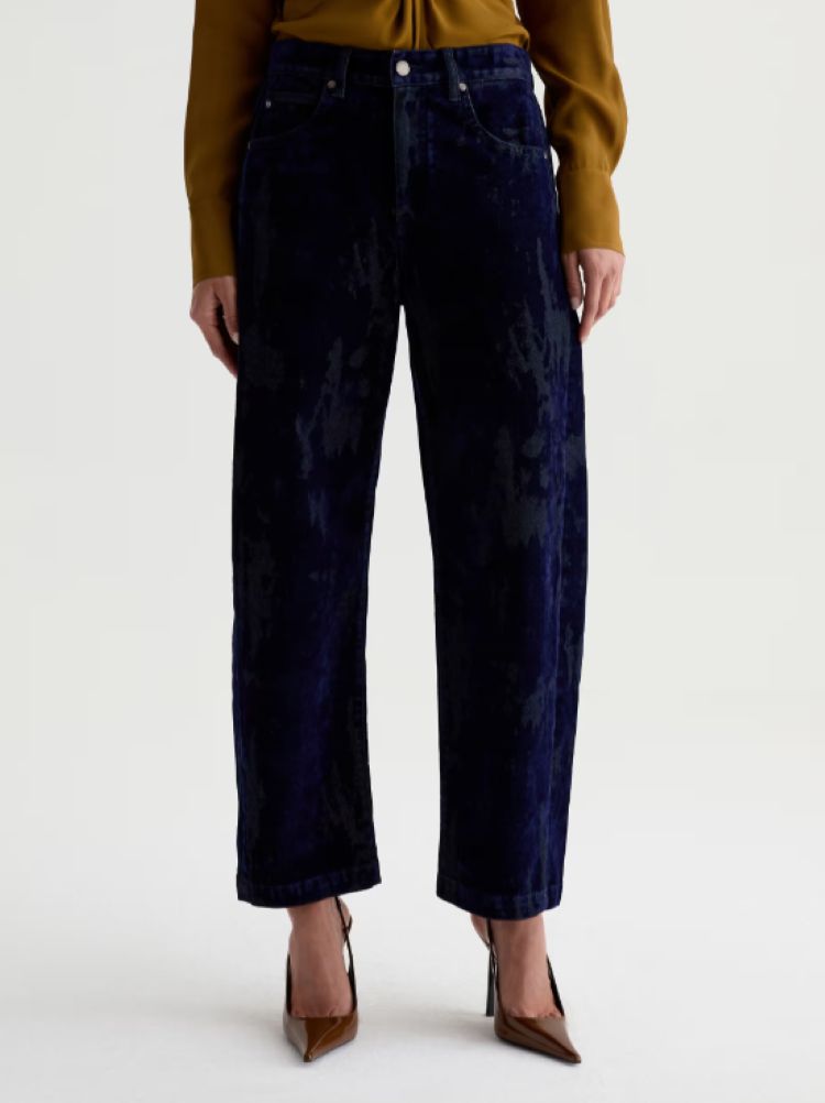 AG Jeans Hattie Velvet High Rise Barrel Jeans