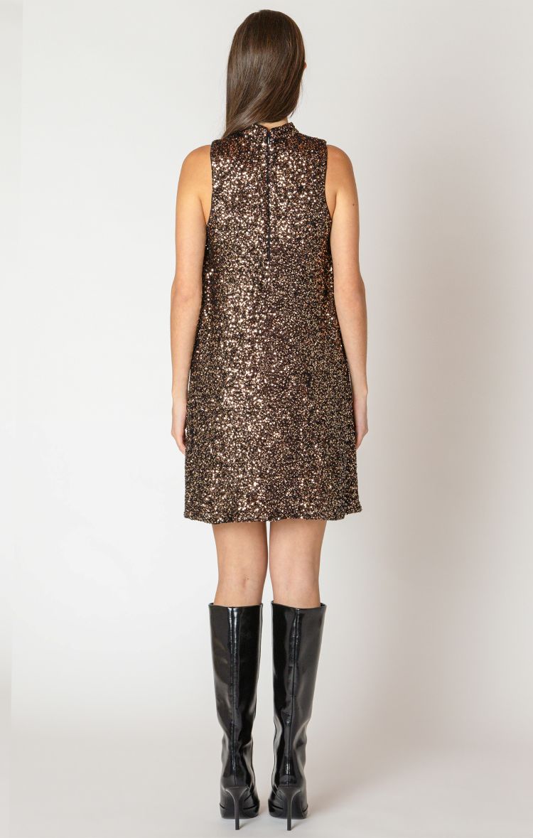 Mock Neck Sequin Dress