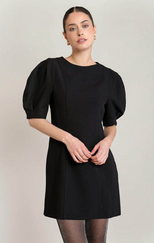 Puffy Short Sleeve Knit Dress