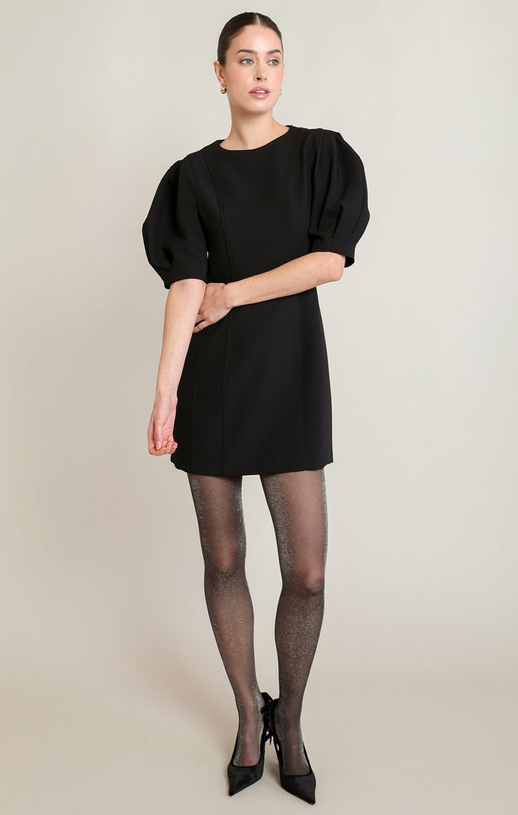Puffy Short Sleeve Knit Dress