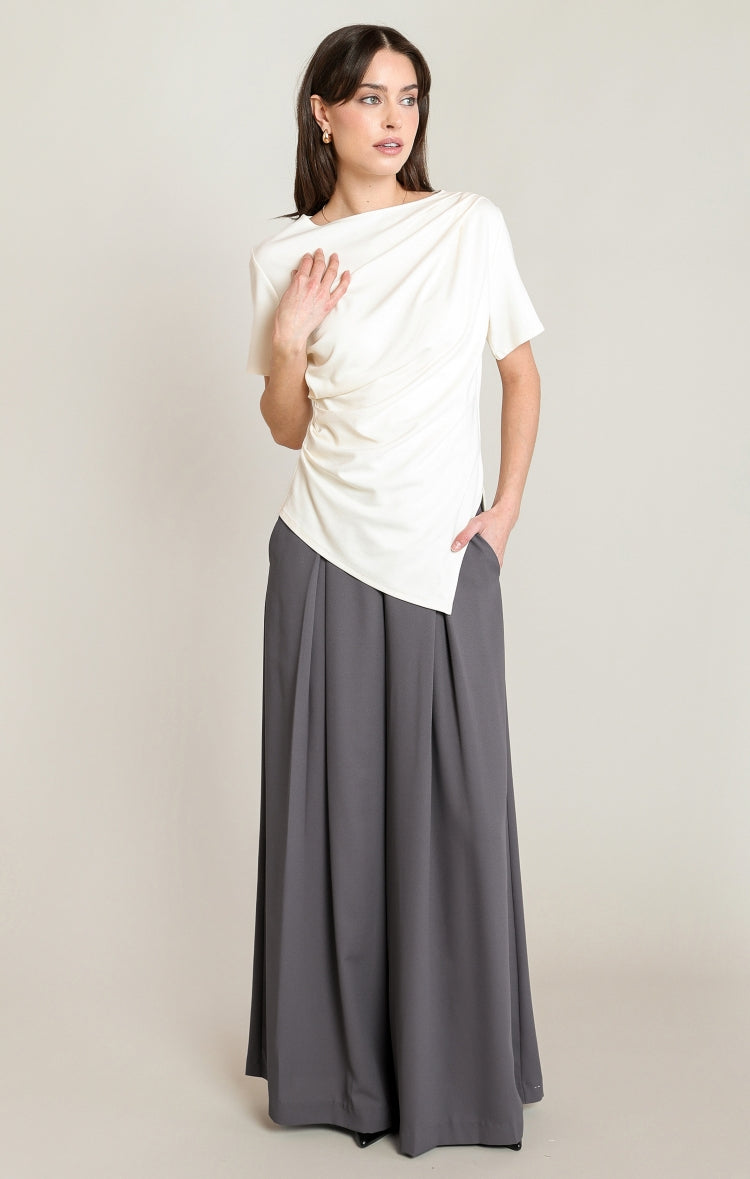 Black Tape Flowy Wide Leg Pull-On Pants