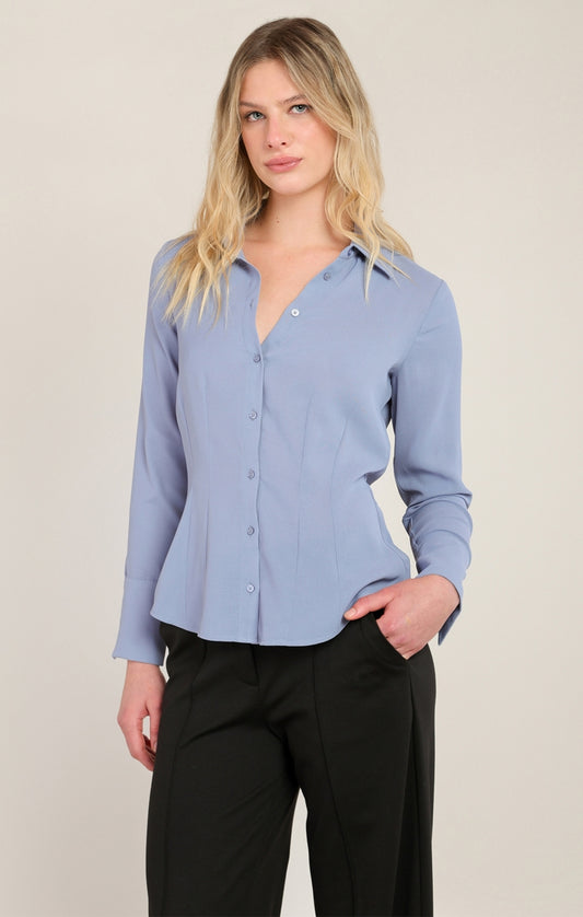 Black Tape Flowing Relaxed-Fit Blouse