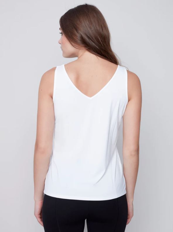 Stock up on this versatile easy to wear tank top, the Charlie B Reversible Bamboo Cami. Have a new day, new shirt feeling with this reversible top as you switch between the V or scoop neck. You’ll love the silky, soft feel of this perfect layering tank top, to want one in every colour.