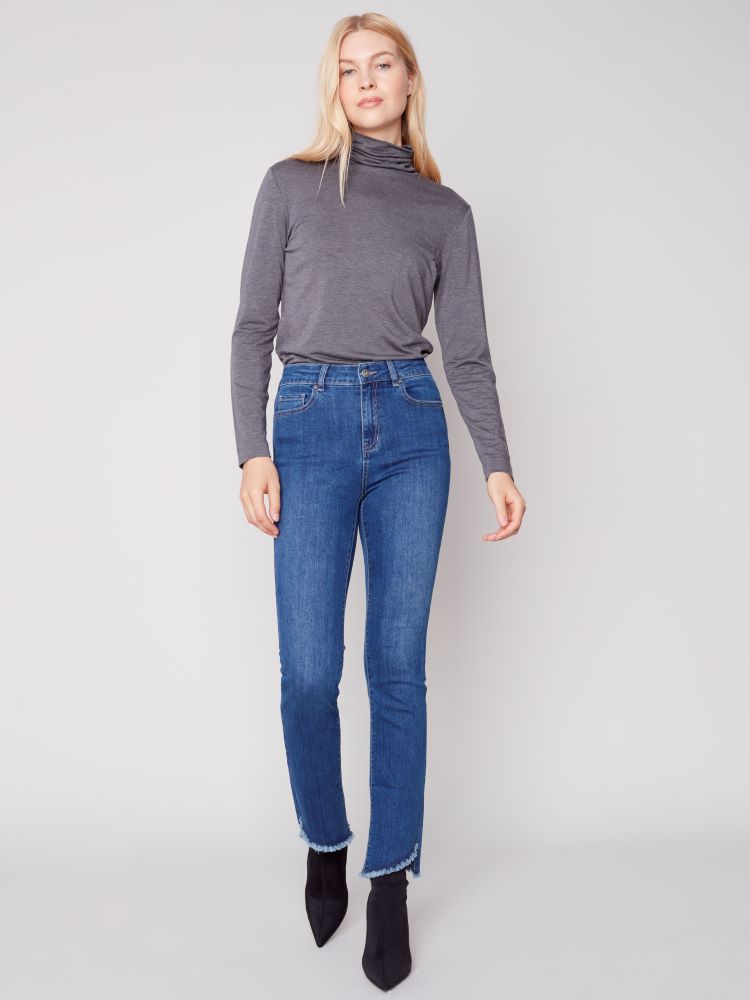 Bootcut Asymmetrical Hem Jeans