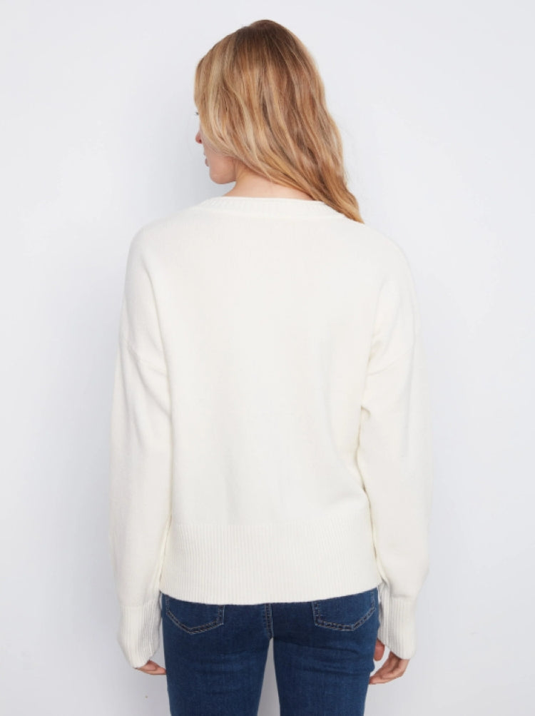 Charlie B Pocket Crew Neck Sweater
