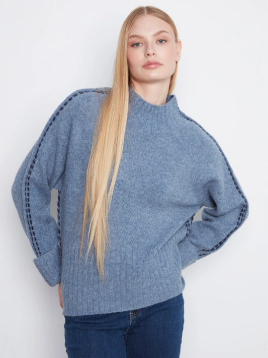 Charlie B Mock Neck Sweater