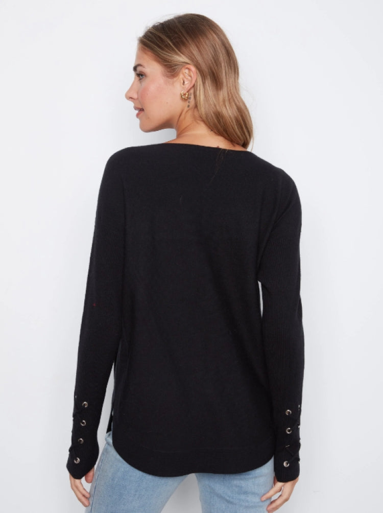 Charlie B Lace-Up Cuff Sweater