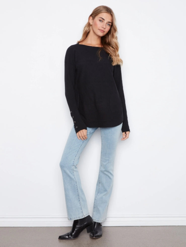 Charlie B Lace-Up Cuff Sweater