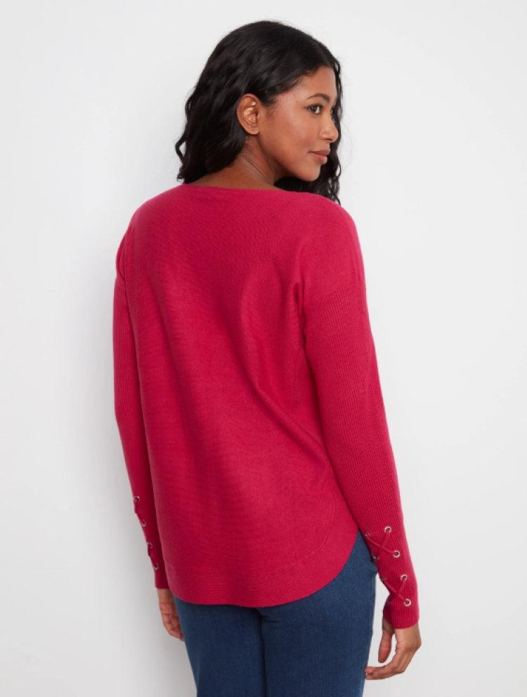 Charlie B Lace-Up Cuff Sweater