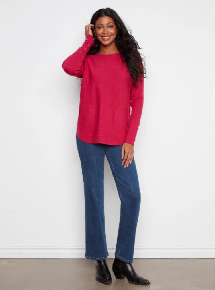 Charlie B Lace-Up Cuff Sweater