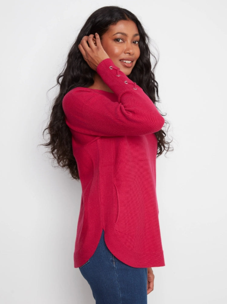 Charlie B Lace-Up Cuff Sweater