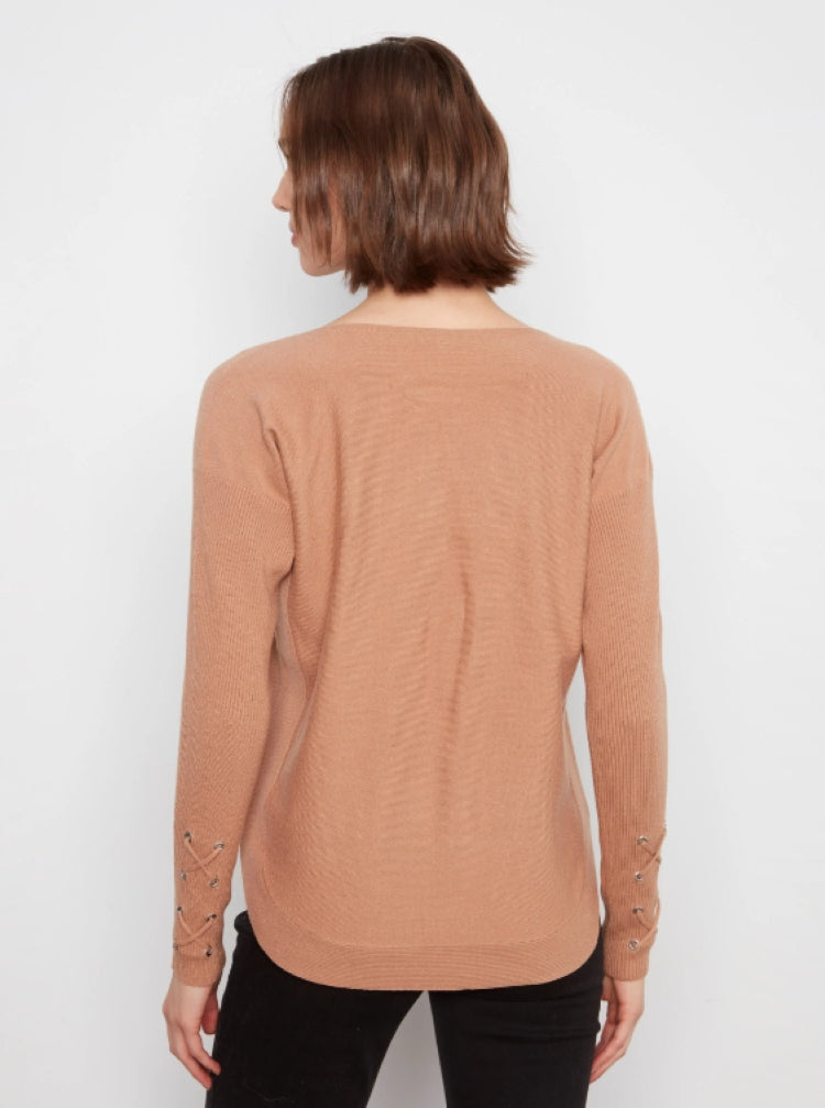 Charlie B Lace-Up Cuff Sweater