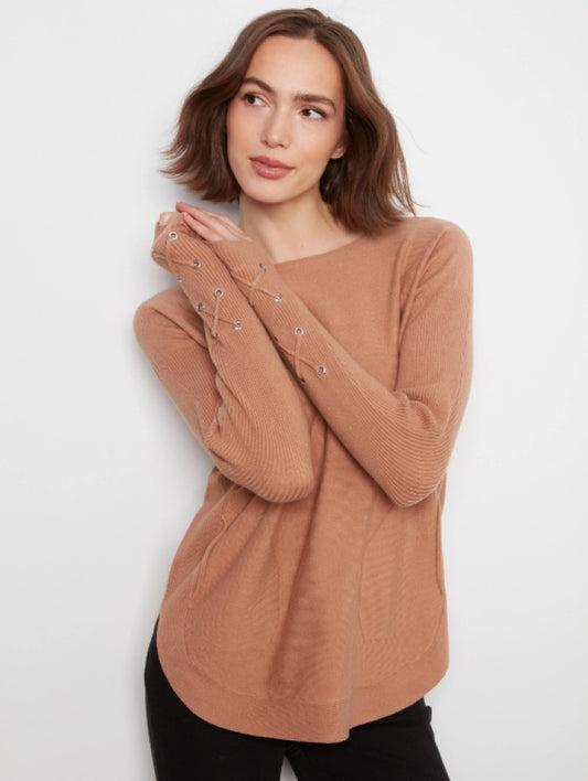 Charlie B Lace-Up Cuff Sweater