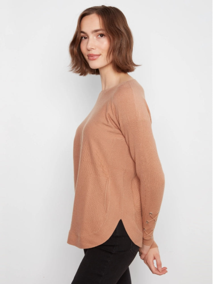 Charlie B Lace-Up Cuff Sweater