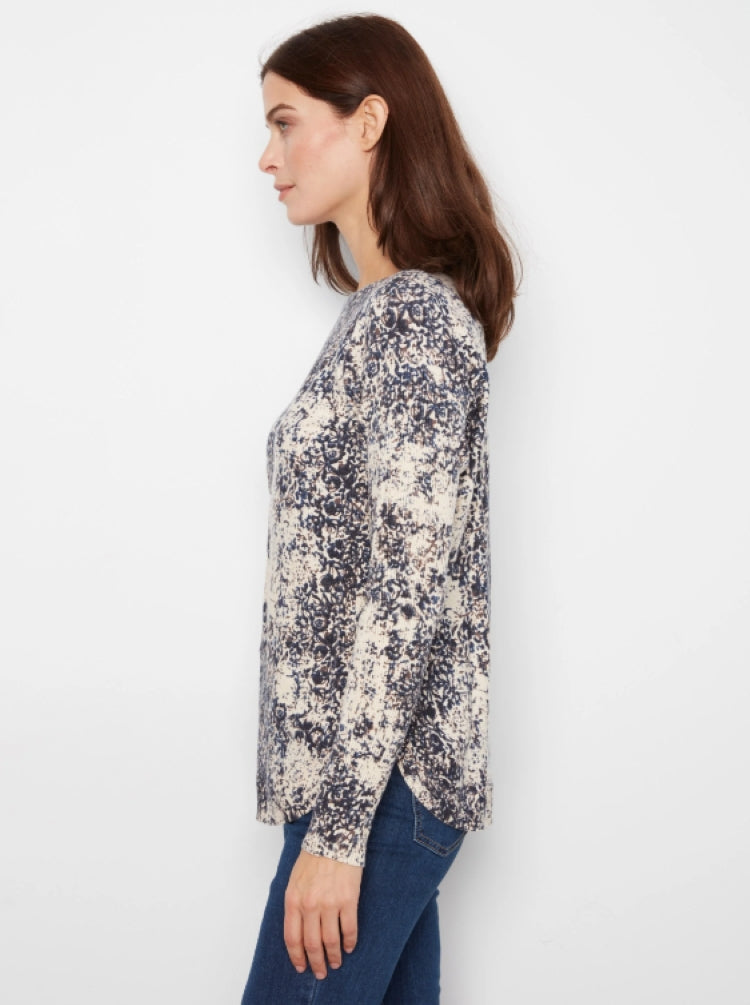 Charlie B Seraphine Print Boat Neck Sweater