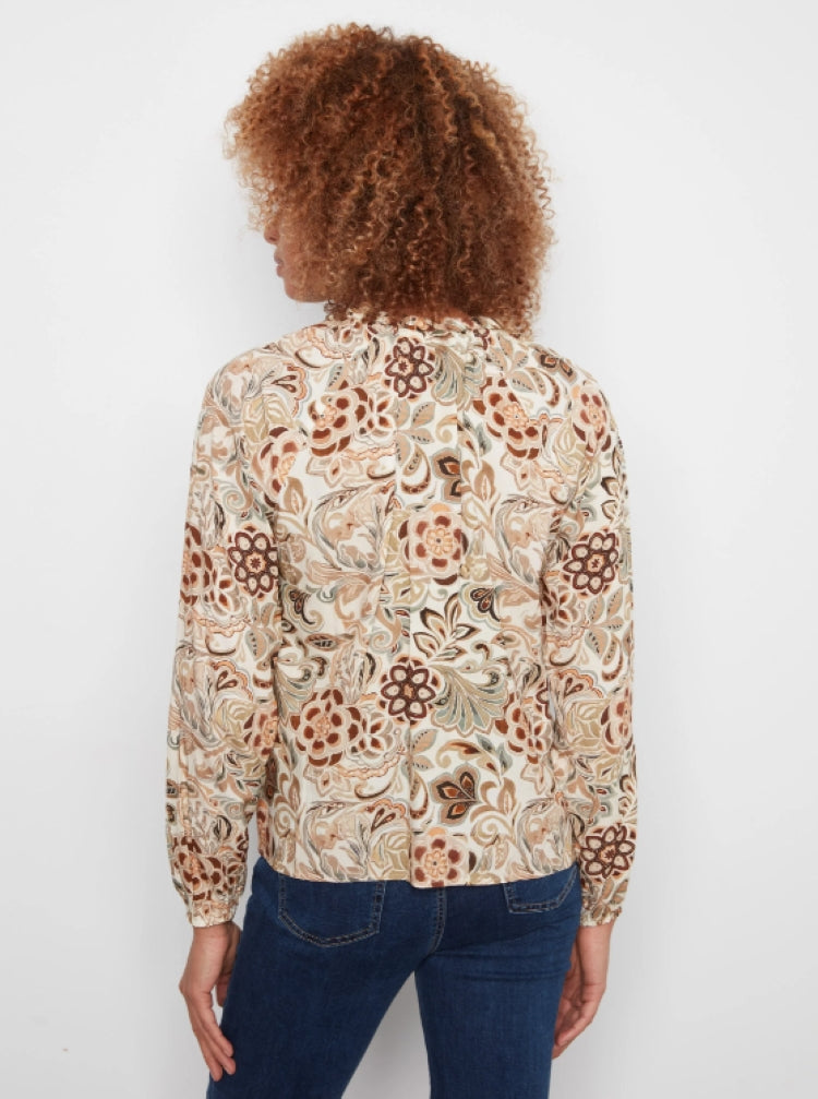 Charlie B Tapestry Print Popover Blouse