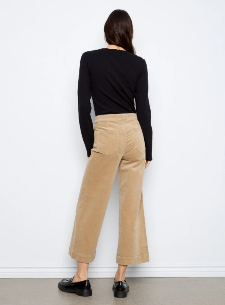 Charlie B Cropped Wide Leg Corduroy Pants