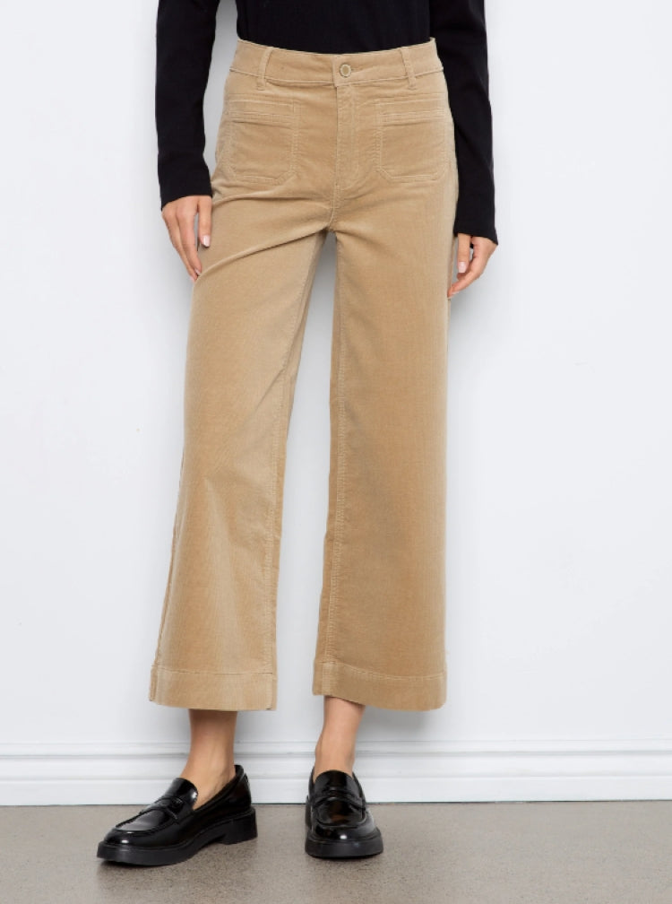 Charlie B Cropped Wide Leg Corduroy Pants