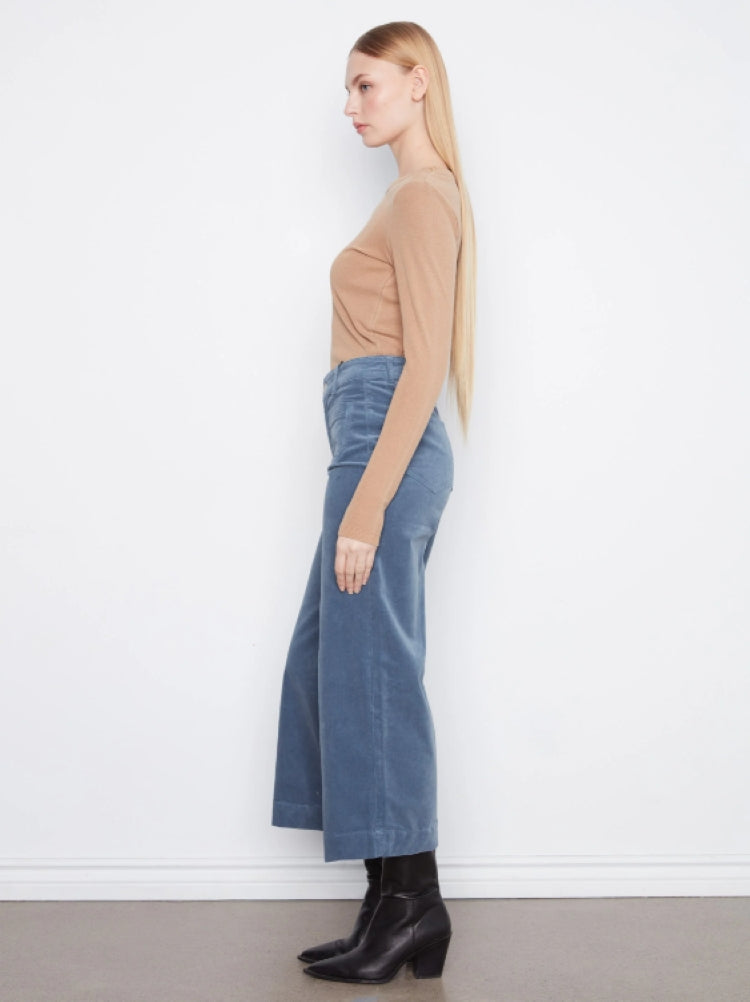 Charlie B Cropped Wide Leg Corduroy Pants