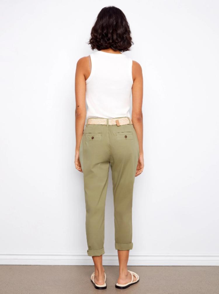 Belted Slim Fit Pants