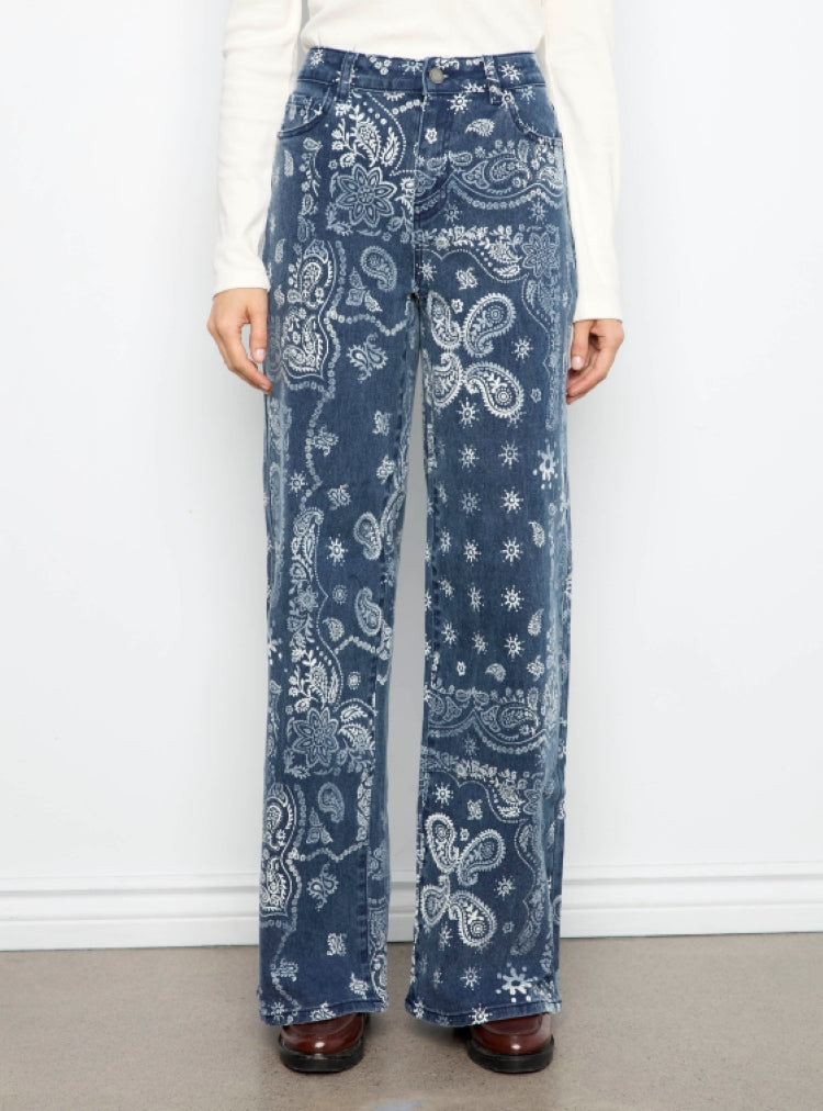 Charlie B Print Wide Leg Pants