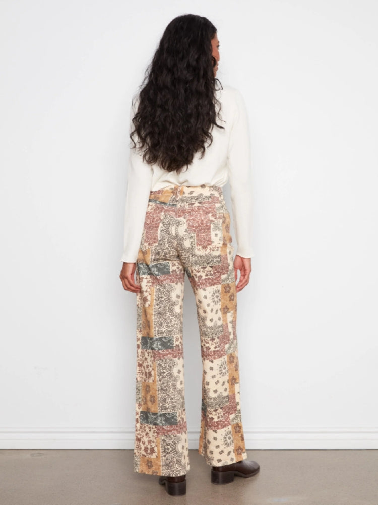 Charlie B Print Wide Leg Pants