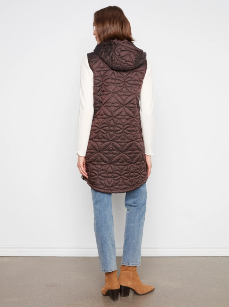 Charlie B Long Hooded Puffer Vest