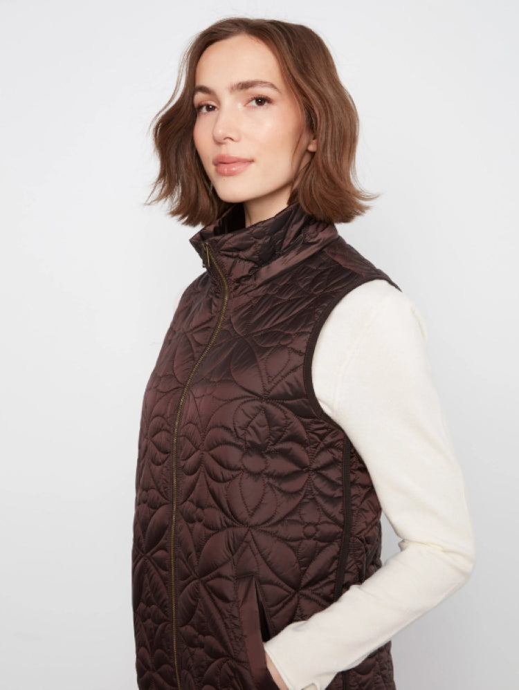 Charlie B Long Hooded Puffer Vest