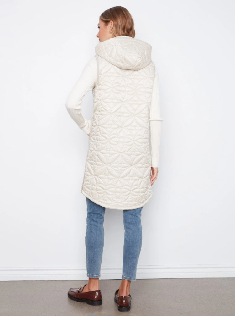 Charlie B Long Hooded Puffer Vest