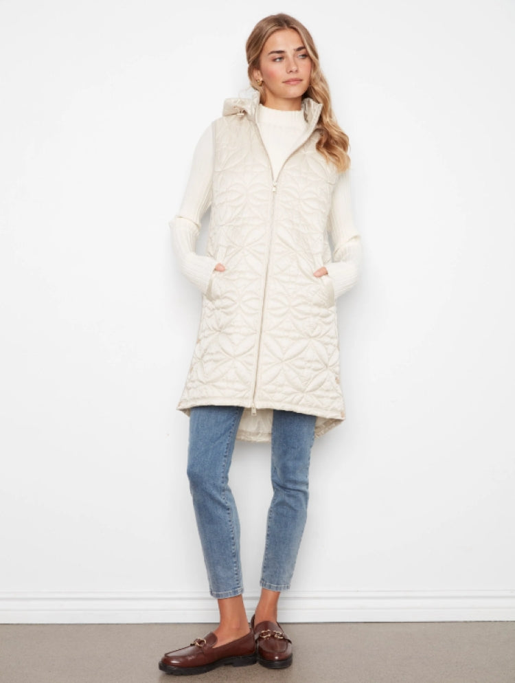Charlie B Long Hooded Puffer Vest