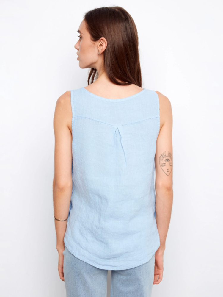 Sleeveless Linen Top