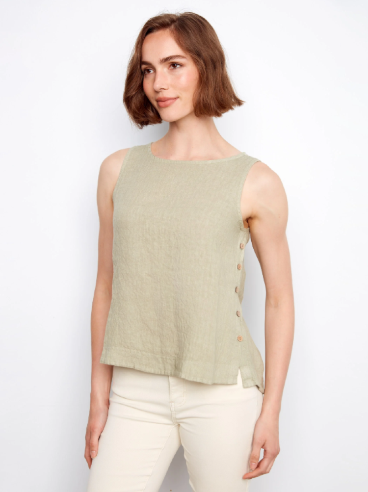 Sleeveless Linen Top