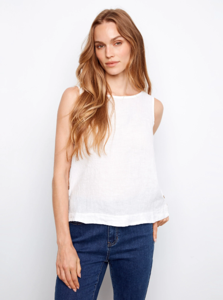 Sleeveless Linen Top