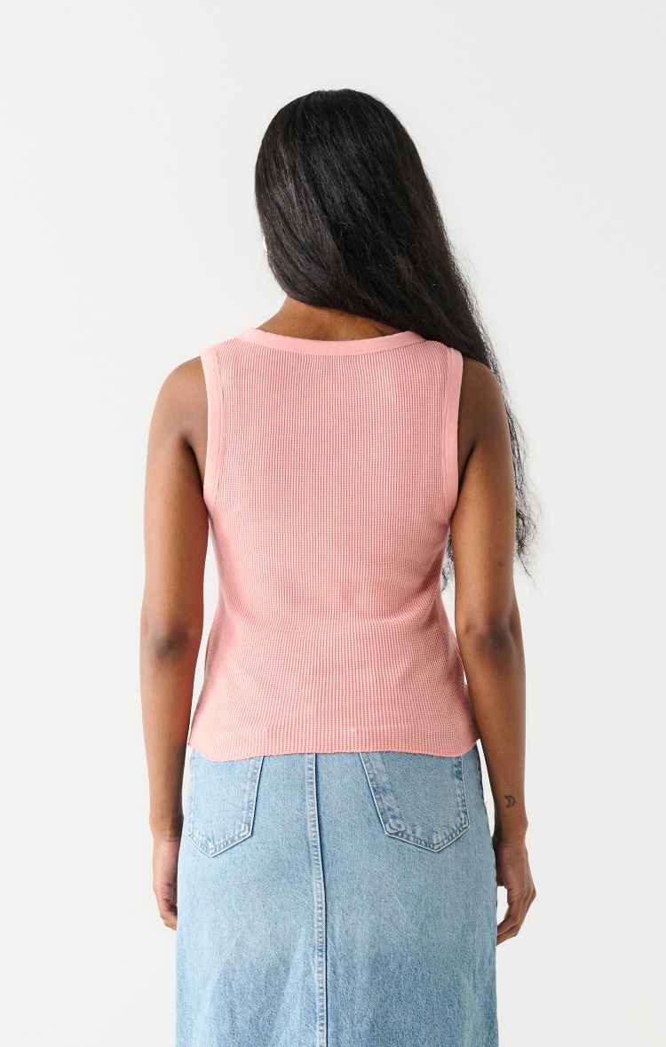 Dex Style: 2324304D, Waffle Knit Tank Top, melon, back view