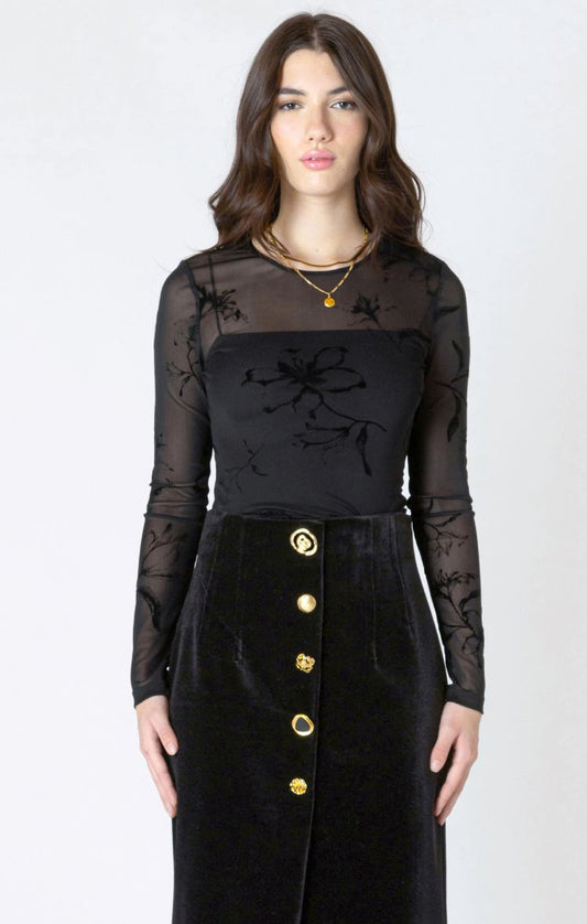 Burnout Patterned Bodysuit