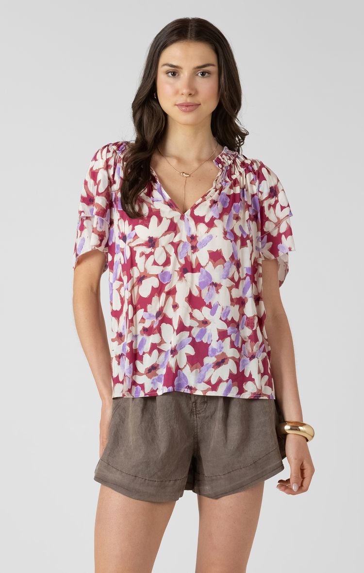 Floral Short Sleeve Blouse