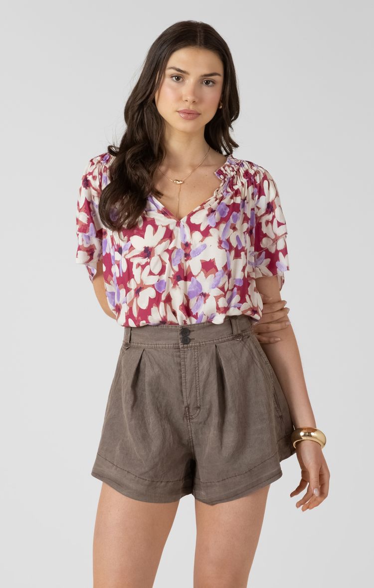Floral Short Sleeve Blouse