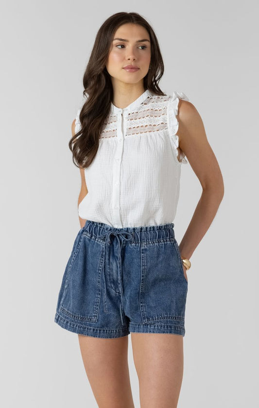 Lace Button Front Blouse