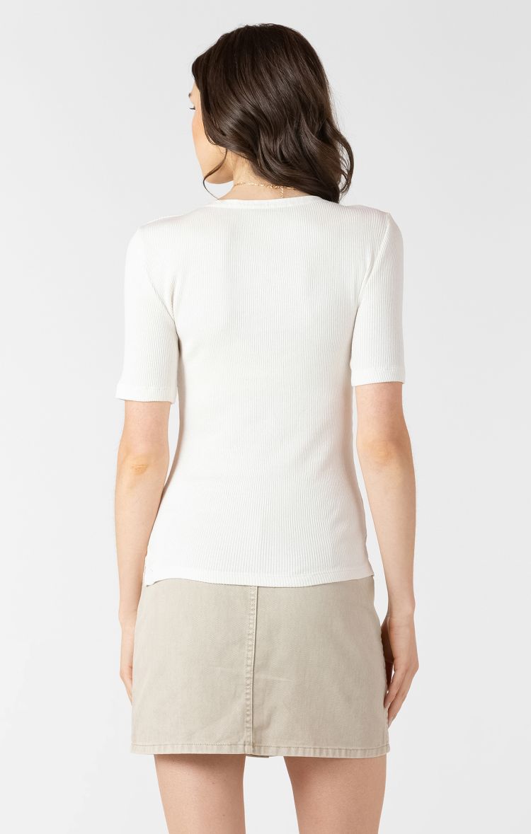 Ribbed Lace Up Tee