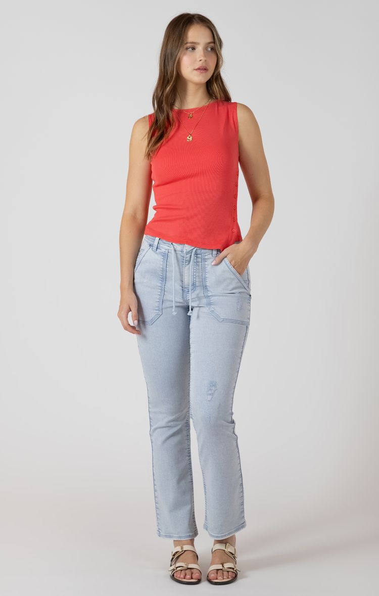 Ribbed Button Tank