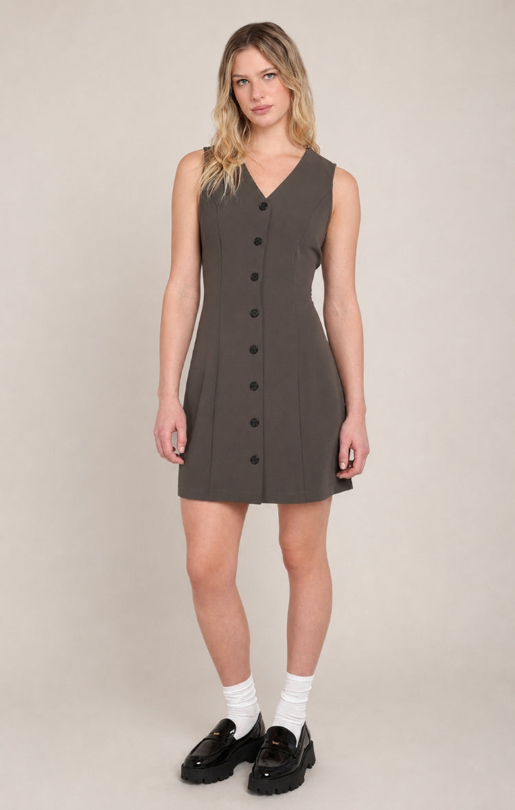 Dex Button-Front Mini Dress