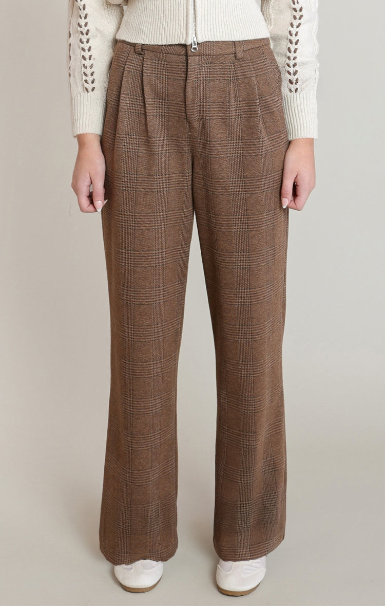 Dex Houndstooth Straight-Leg Pants