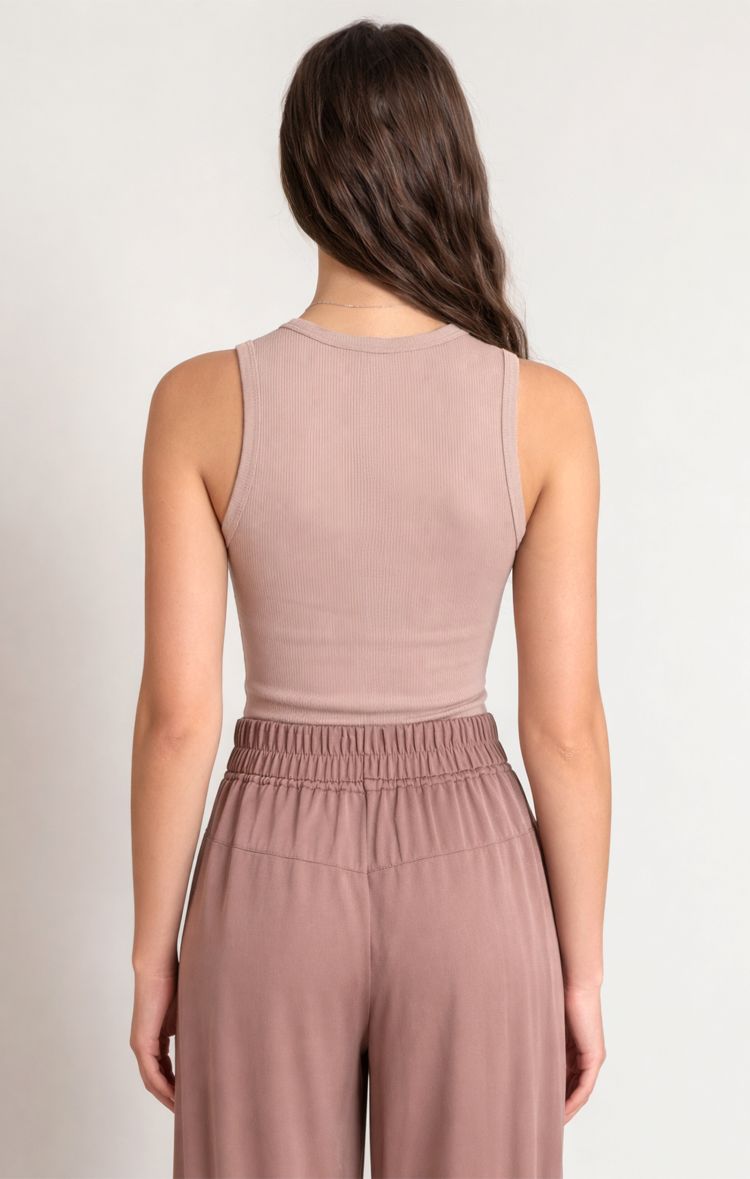 High Neck RIbbed Tank