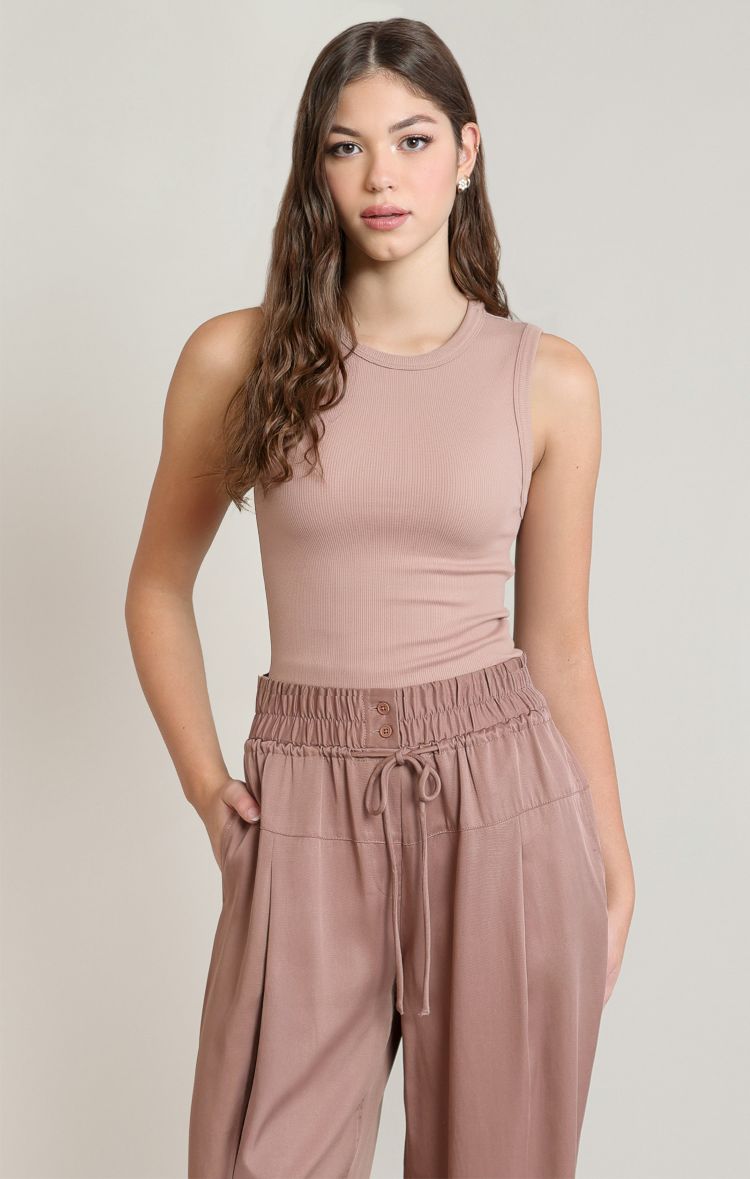 High Neck RIbbed Tank