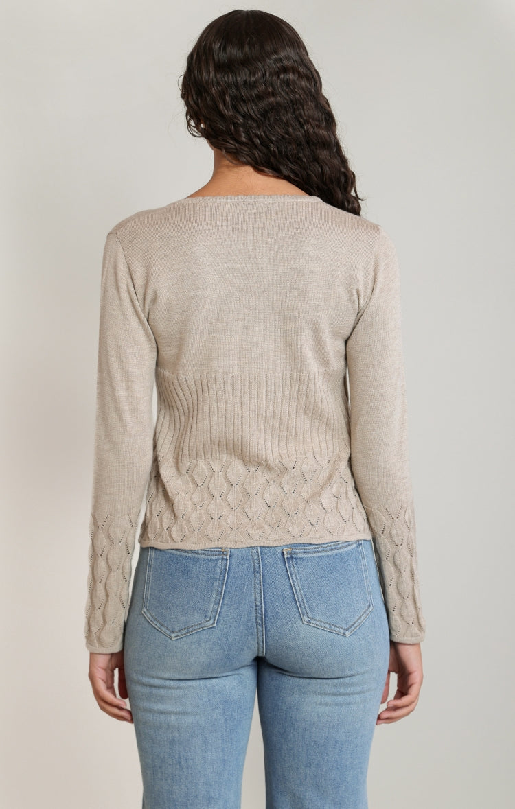Women's Lightweight Tie-Front Knit Cardigan