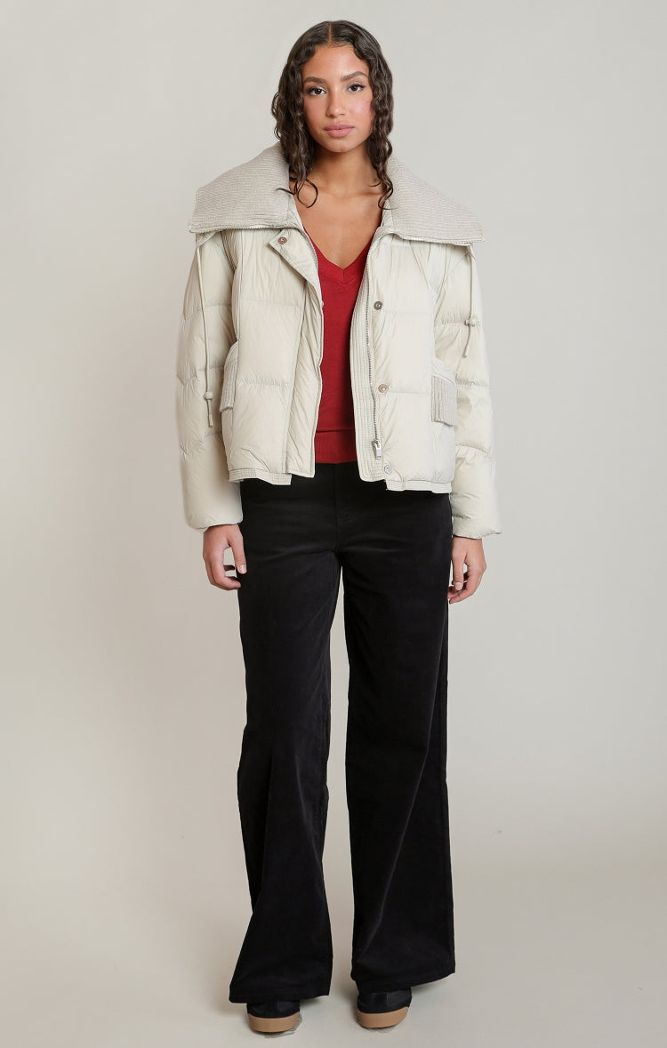Dex Quilted Puffer Jacket with Knit Collar