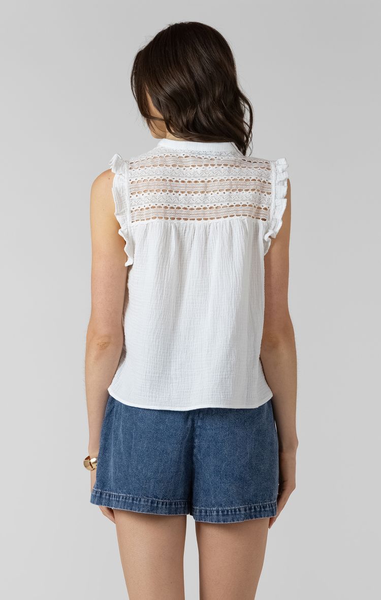 Lace Button Front Blouse