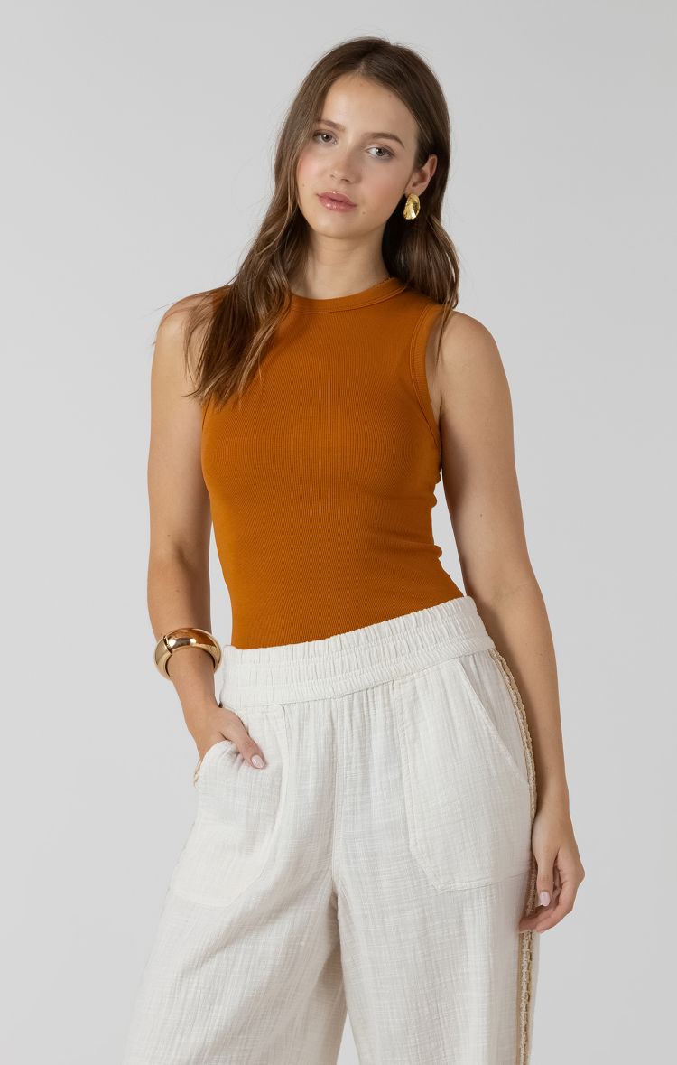 High Neck Ribbed Tank