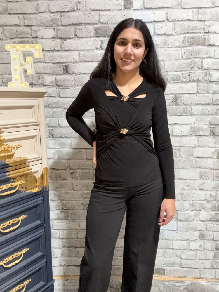 Long Sleeve Cut Out Top