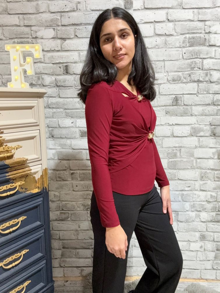 Long Sleeve Cut Out Top